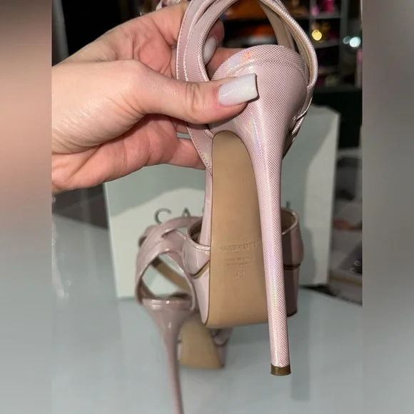 Casadei Flora Platform Sandals Size 38 - Picture 7 of 9
